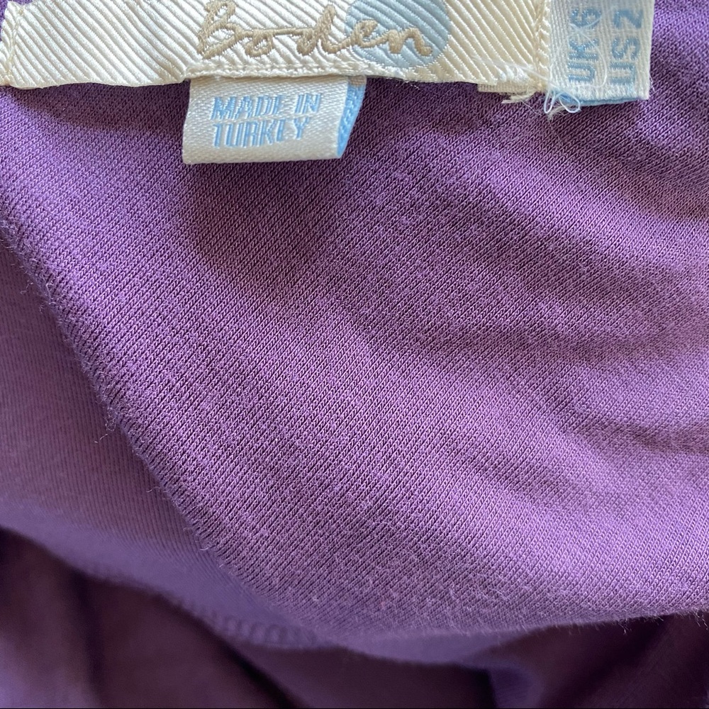 BODEN TOP TANK PURPLE SLEEVELESS CINCHED BUST STRETCH V-NECK Size 2 - Picture 7 of 8